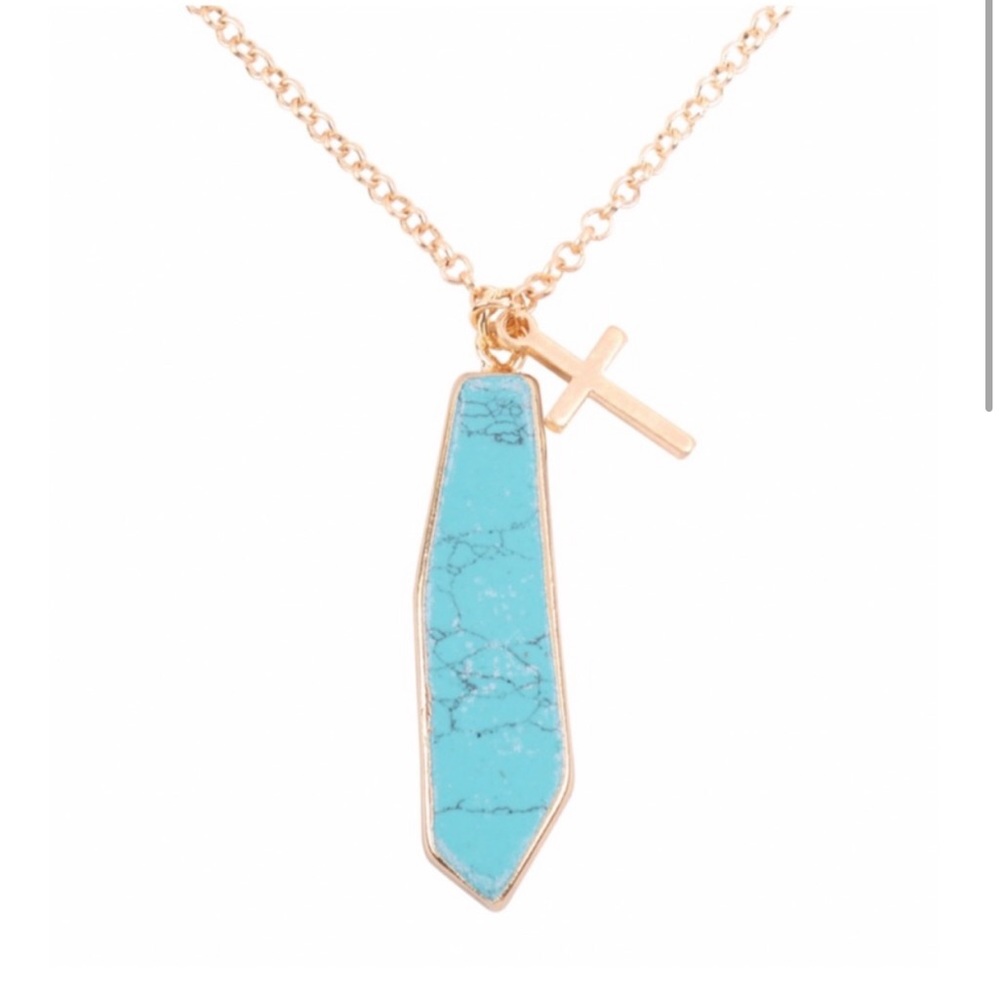 Turquoise Cross Necklace